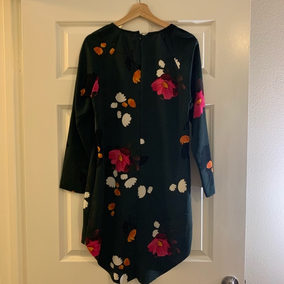 Joe Fresh Forest Green Dress w/flowers sz 6 - Picture 6 of 9